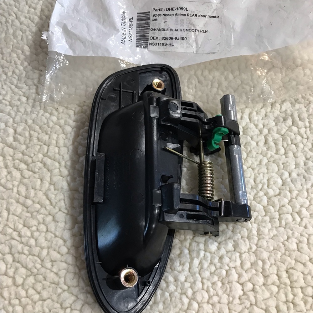 DHE-1099L Rear Blk Outside Outer Exterior Door Handle 2002 - 2006 Nissan Altima - Picture 4 of 8